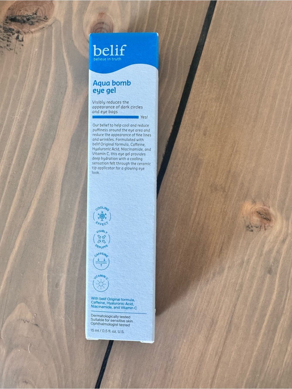 Belif Aqua Bomb Depuffing Eye Gel with Caffeine + Hyaluronic Acid NIB! Ulta Seph